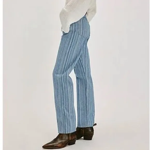 NWT Wrangler Sunset Stripe Mid-Rise Straight Jeans 30x29 free people