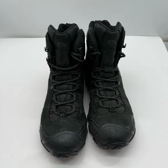 Oboz Bridger Mid Mens 9 B-Dry Primaloft Hiking Boots Shoes Black Leather Ankle