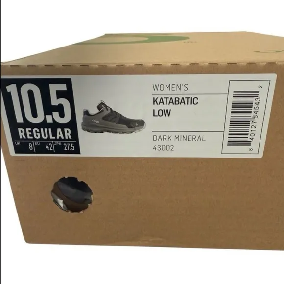 Oboz Katabatic Low Hiking Shoe Sneakers Dark Mineral Women’s Size 10.5 Regular