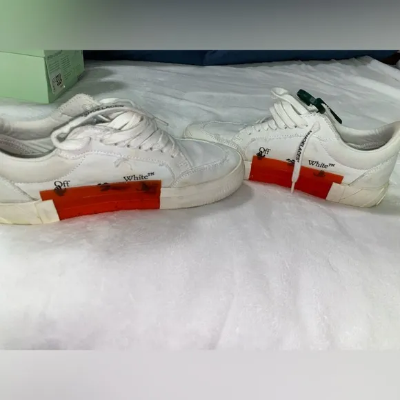 Off-White Low Vulcanized Canvas Low Top White Black Sneakers Size 41 (8)