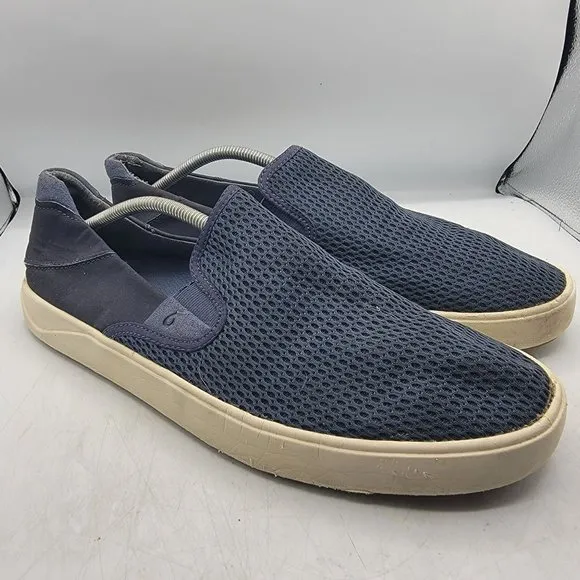 Olukai Lae Ahi Mens 13 Blue Slip On Sneakers Shoes Casual Walking 10443-TFTF