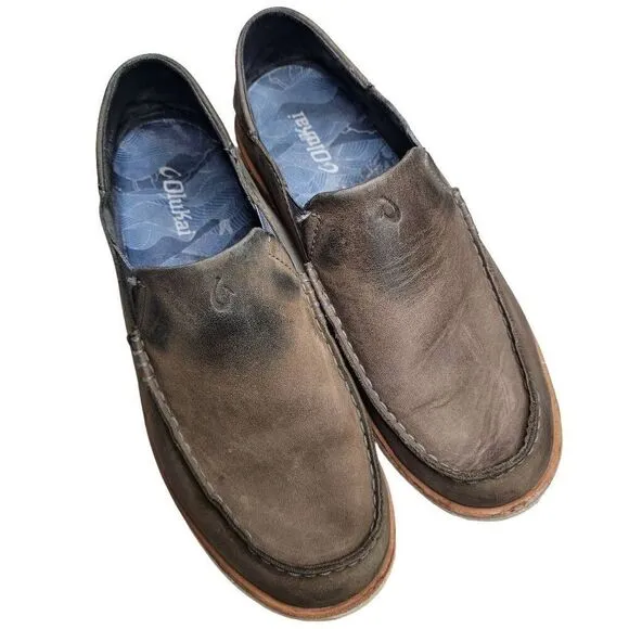Olukai Mens Leather slip On shoes Size 9.5