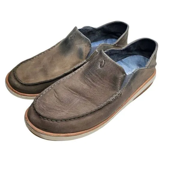 Olukai Mens Leather slip On shoes Size 9.5