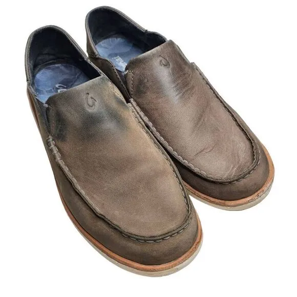 Olukai Mens Leather slip On shoes Size 9.5