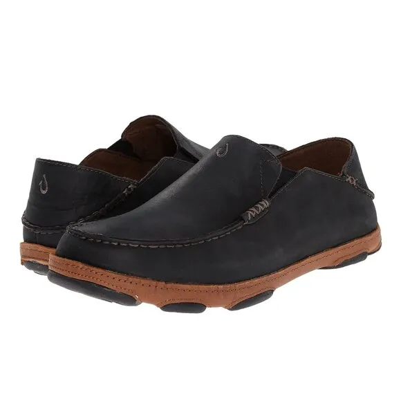 OluKai Moloā Leather Slip On Shoes
