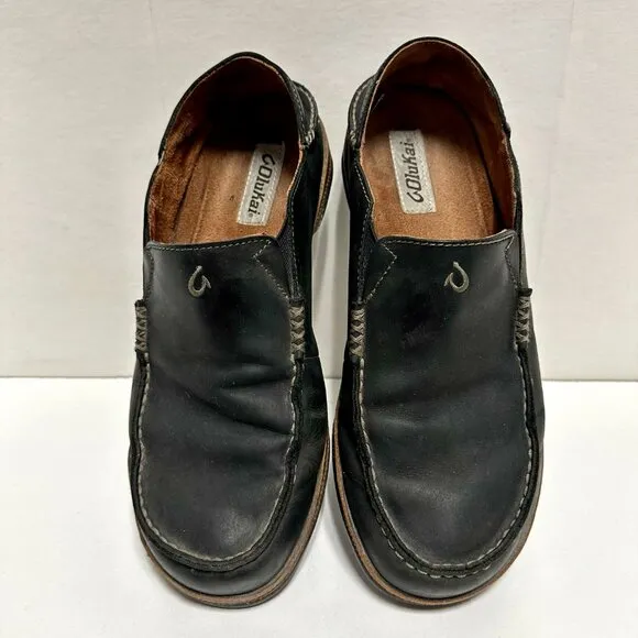 OluKai Moloā Leather Slip On Shoes