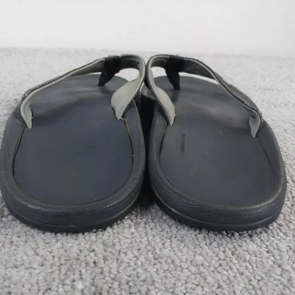 OluKai Ohana Sandals Mens Size 12 Shoes Flip Flops Beach Black Gray Summer