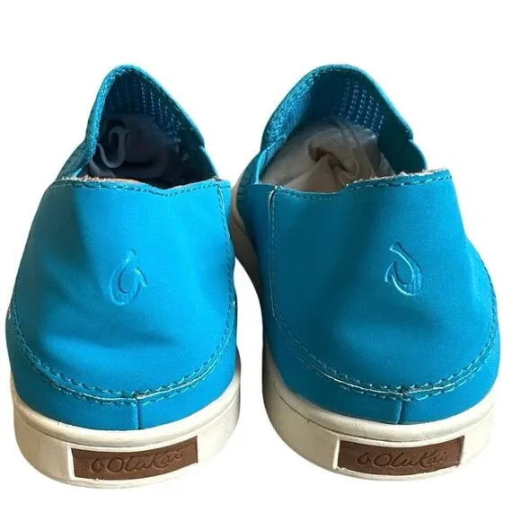 Olukai Pehuea Slip On Mesh Flat Comfort Shoes Like New Turquoise Blue 8.5