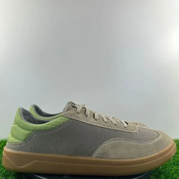 OluKai Punini Court Sneakers Men Size 10 Brown Green Leather Suede Shoes NEW
