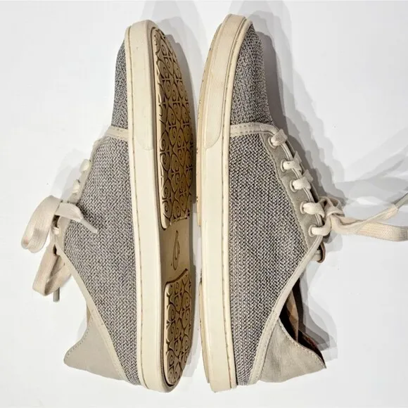 OluKai Women’s Pehuea Li Slip On Shoes Beige Gray Mesh Convertible Heel Size 7