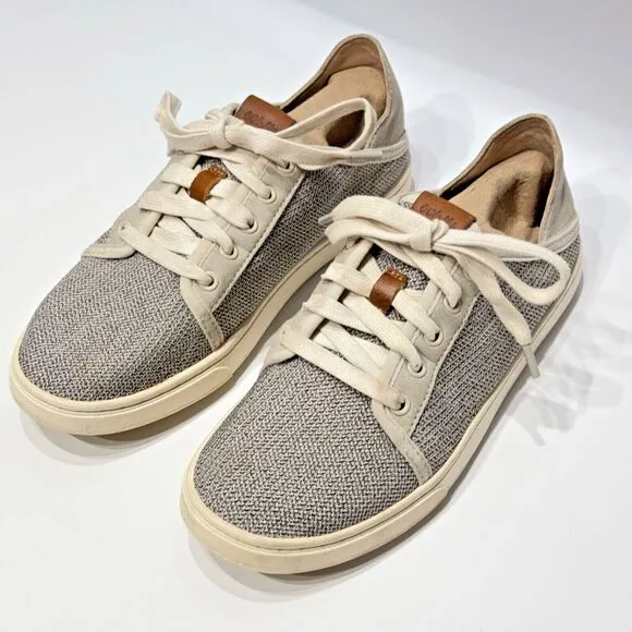 OluKai Women’s Pehuea Li Slip On Shoes Beige Gray Mesh Convertible Heel Size 7