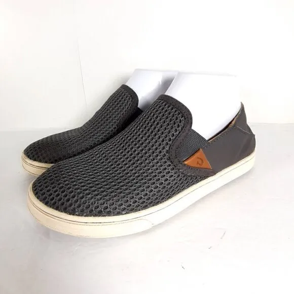 Olukai Women's Pehuea Size 7 Gray Flat Slip On Loafer Shoes 20329-BH40