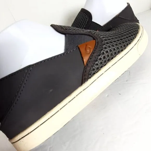 Olukai Women's Pehuea Size 7 Gray Flat Slip On Loafer Shoes 20329-BH40