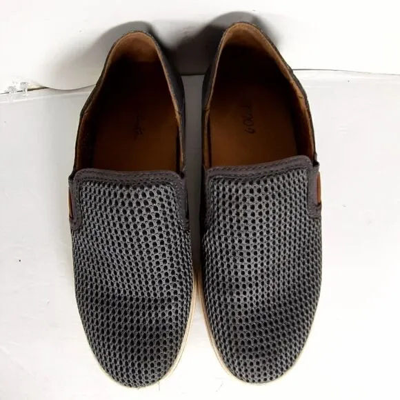 Olukai Women's Pehuea Size 7 Gray Flat Slip On Loafer Shoes 20329-BH40