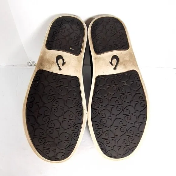 Olukai Women's Pehuea Size 7 Gray Flat Slip On Loafer Shoes 20329-BH40
