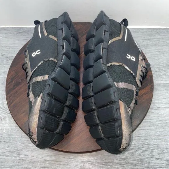 On Cloud Men’s 10.5 Black Swiss Engineering OC Running Sneakers Shoes *FLAWS