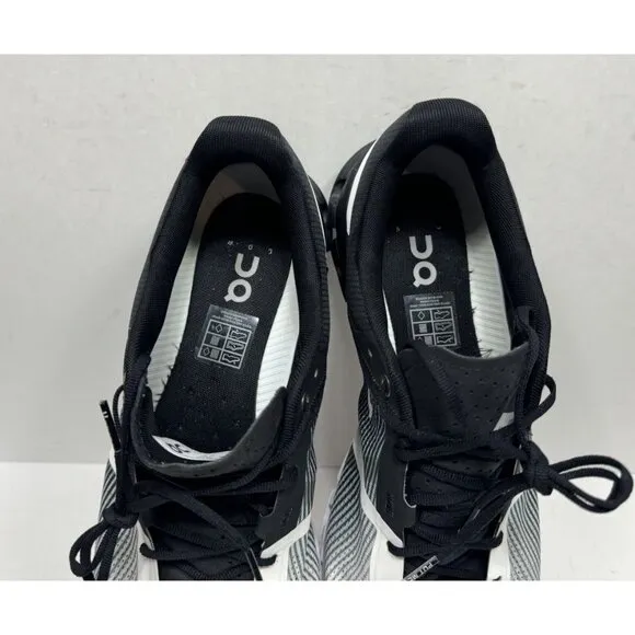 On Cloudflow 2.0 Black White Athletic Running Shoes Men's Size 10 Sneakers