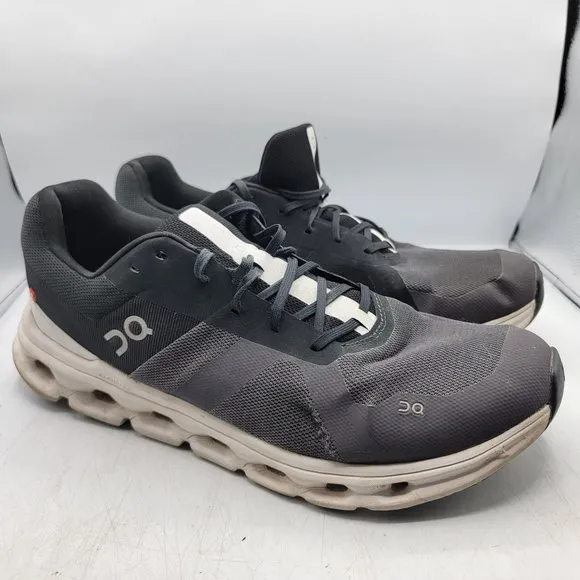 On Cloudrunner Mens 13 Running Shoes Black Gray Sneakers Athletic Casual