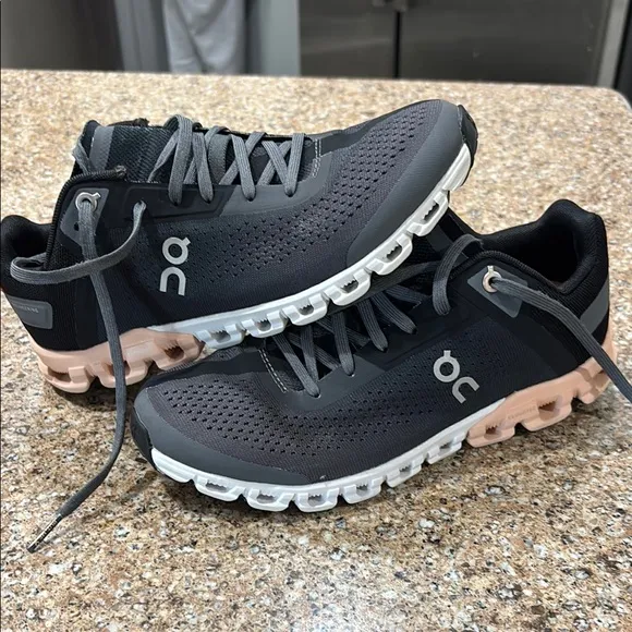 On Running Black and Pink Sneakers