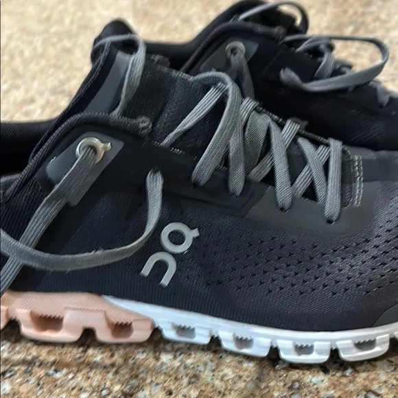 On Running Black and Pink Sneakers
