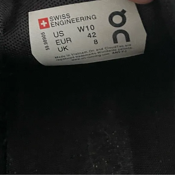 On Running Black Sneakers Man Size 10