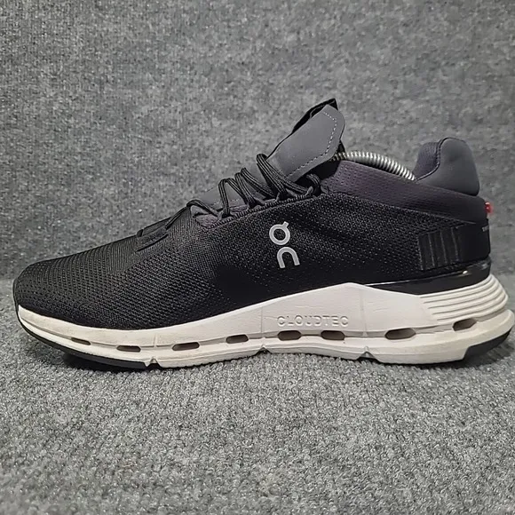 ON Running Cloudnova Men's Sneakers Black 26.99116 5 Sport CloudTec Shoes 10.5