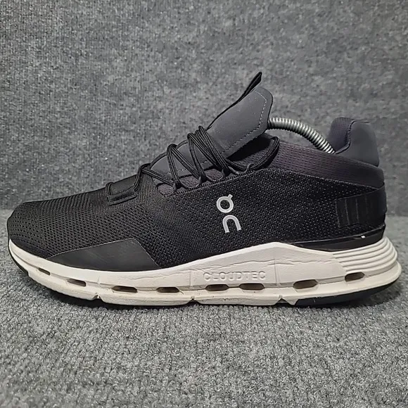ON Running Cloudnova Men's Sneakers Black 26.99116 5 Sport CloudTec Shoes 10.5
