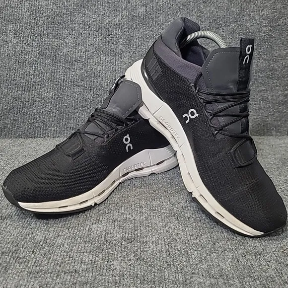 ON Running Cloudnova Men's Sneakers Black 26.99116 5 Sport CloudTec Shoes 10.5