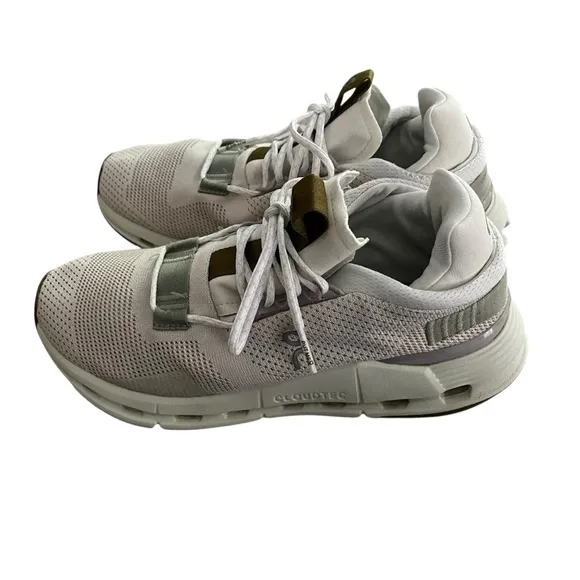 ON Running  Cloudnova White and Gray Sneakers Women Size 8
