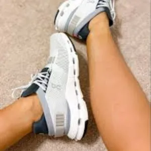 ON Running  Cloudnova White and Gray Sneakers Women Size 8