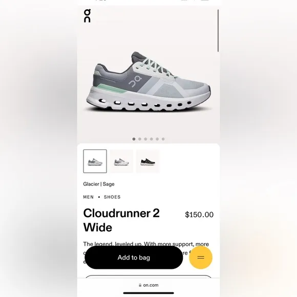On Running Cloudrunner 2 Wide Sneakers