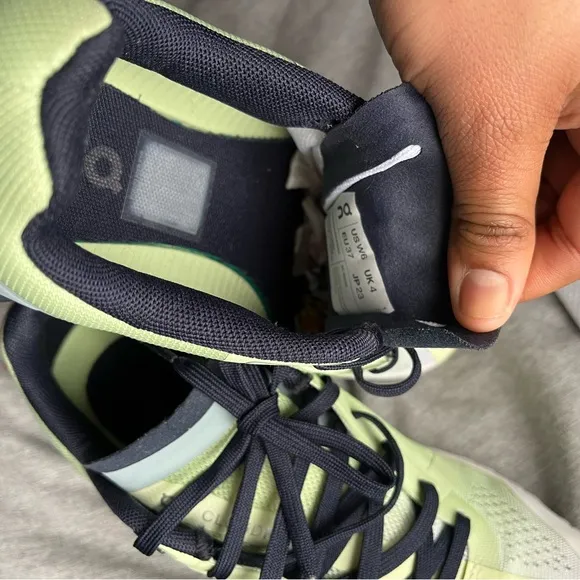 On Running Lime and Navy Sneakers