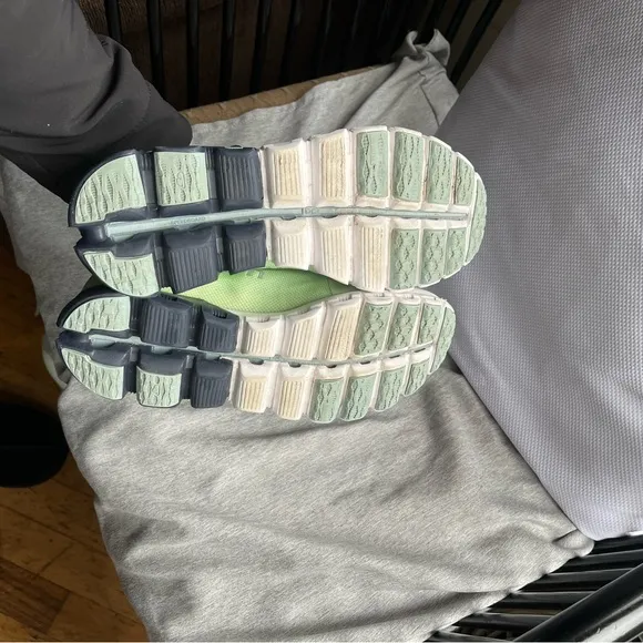 On Running Lime and Navy Sneakers