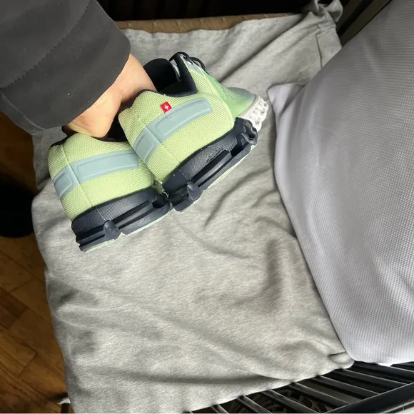 On Running Lime and Navy Sneakers