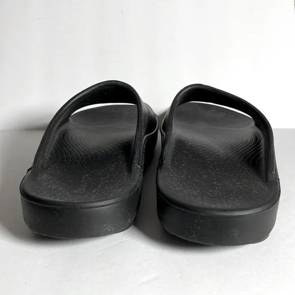 OOFOS OOahh Black Comfort Recovery Sport Slide Sandals