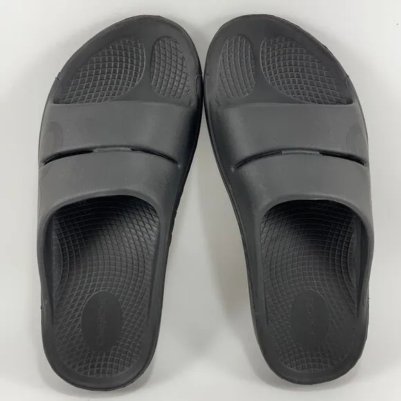 Oofos Ooahh Sport Slide Sandals Mens Size 8 Black Comfort Recovery, Womens 10