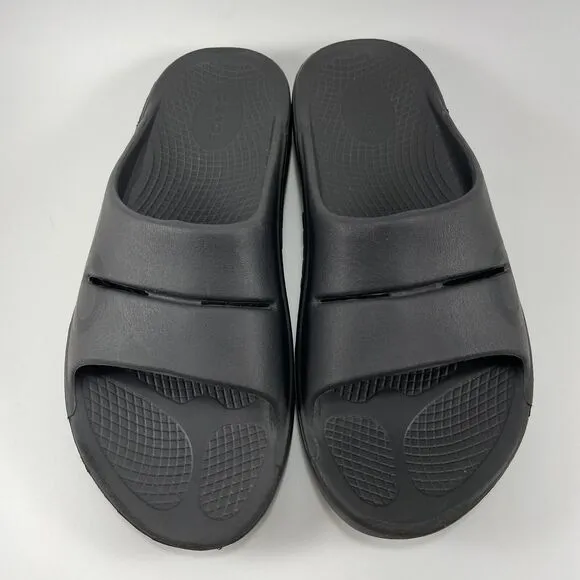 Oofos Ooahh Sport Slide Sandals Mens Size 8 Black Comfort Recovery, Womens 10
