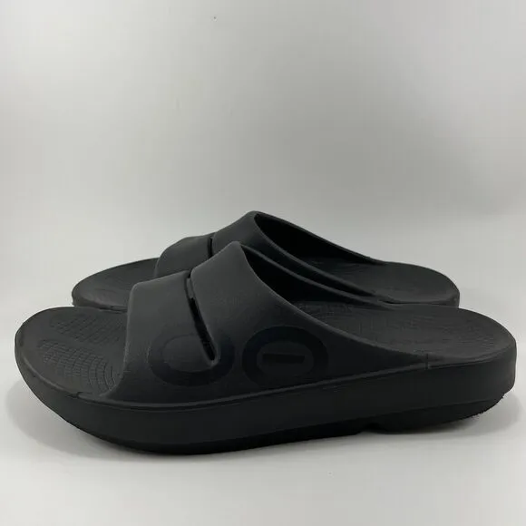 Oofos Ooahh Sport Slide Sandals Mens Size 8 Black Comfort Recovery, Womens 10