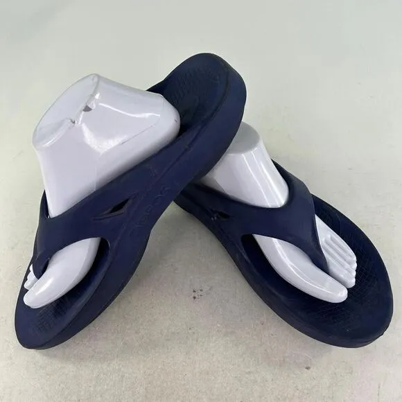 OOFOS OOriginal Men's Recovery Sport Shoes US 12 Blue Flip Flop Thong Sandals