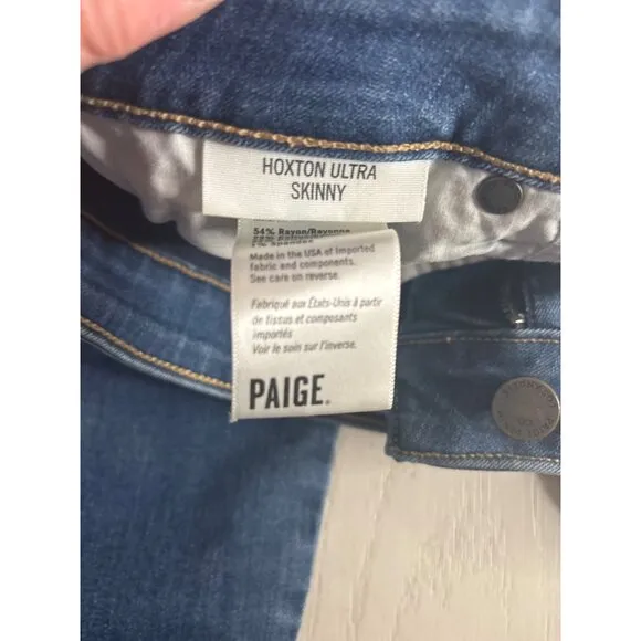 Original Paige Women's Hoxton Ultra Skinny Blue Jeans Size 28
