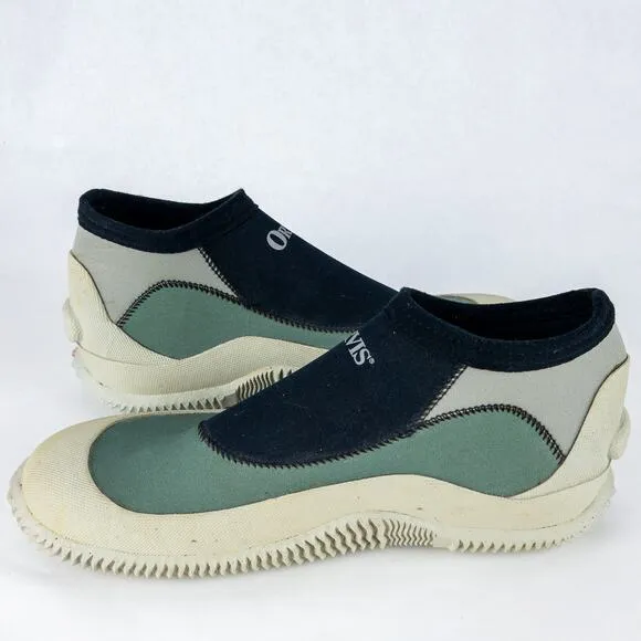 Orvis Christmas Island Boots Men's Size 11 Ankle High Slip On Green Black Gray