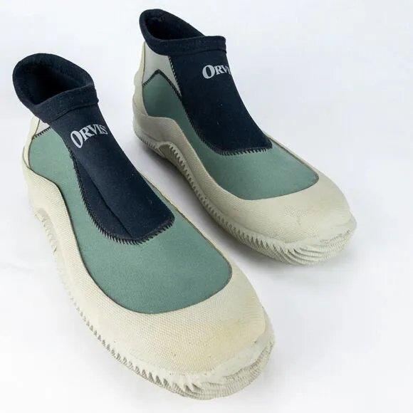Orvis Christmas Island Boots Men's Size 11 Ankle High Slip On Green Black Gray