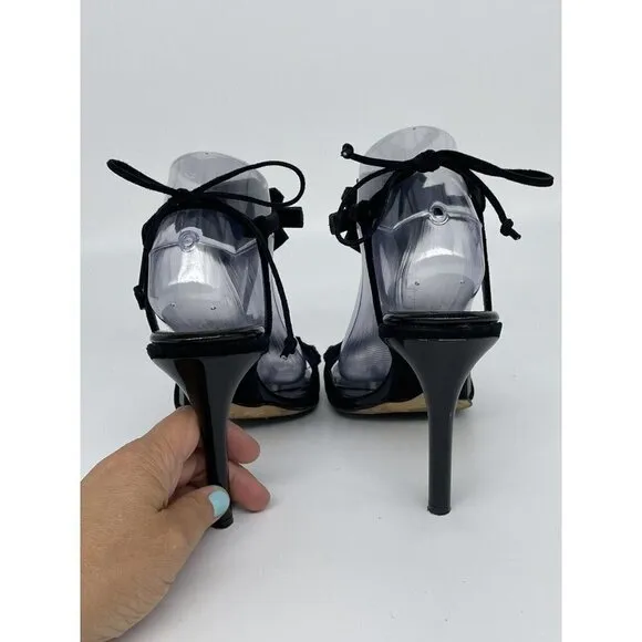 Oscar de la Renta Womens Black Sexy Strapy Sandals Shoes Size 38.5 IS 7.5