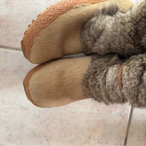 Oscar sport fur boots flat shoes ankle high lace up accessory winter platform