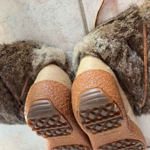 Oscar sport fur boots flat shoes ankle high lace up accessory winter platform