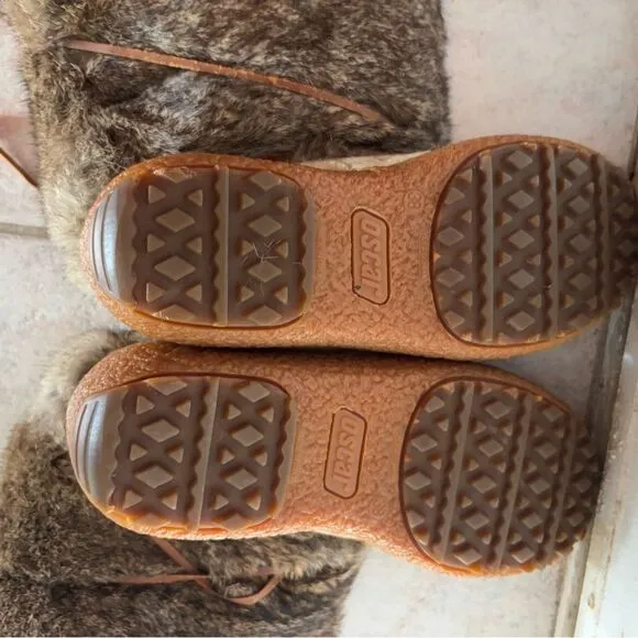 Oscar sport fur boots flat shoes ankle high lace up accessory winter platform
