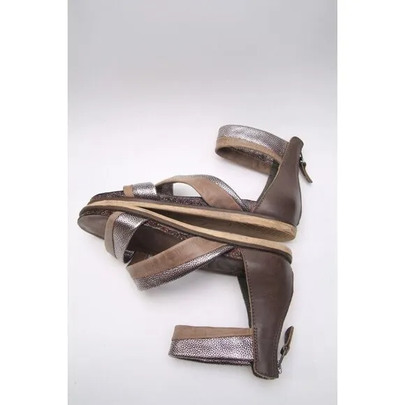 Otbt Sandals Strappy Leather Womens Shoes Back Zip Sz 8.5