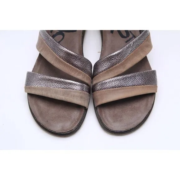 Otbt Sandals Strappy Leather Womens Shoes Back Zip Sz 8.5