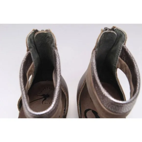 Otbt Sandals Strappy Leather Womens Shoes Back Zip Sz 8.5
