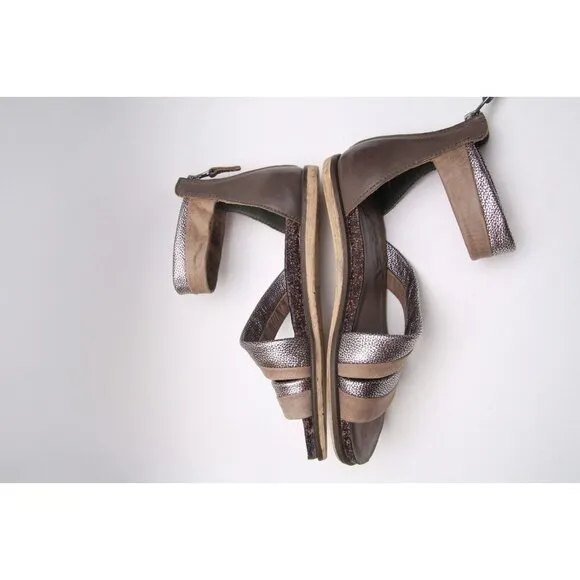 Otbt Sandals Strappy Leather Womens Shoes Back Zip Sz 8.5